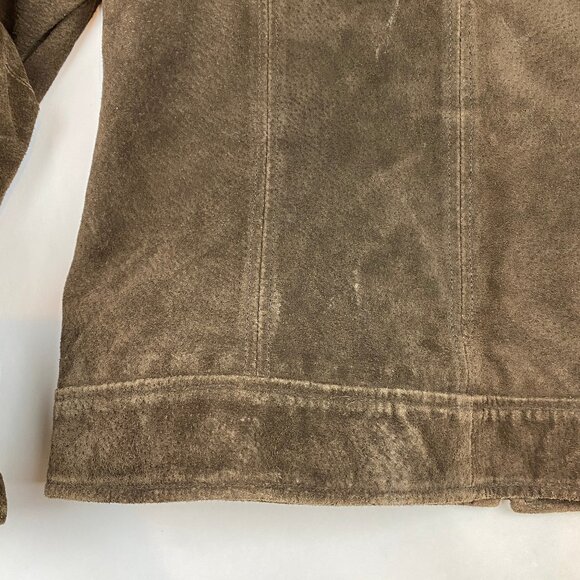 RuffHewn Suede Leather Jacket Women's Size Medium Brown - Picture 11 of 16
